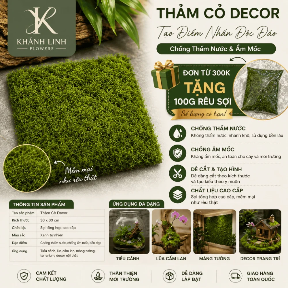 Thảm cỏ nhân tạo 30x30cm